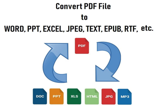 PDF to word, ppt, excel, text, image, rtf, epub